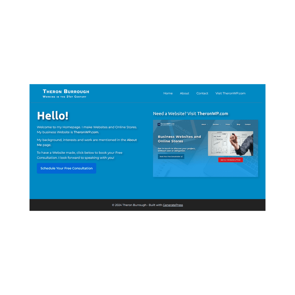 TheronBurrough.com Homepage